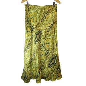 FIFTEENTWENTY Satin Pull On Maxi Skirt Sz L Retro Party Festival Ethereal Work